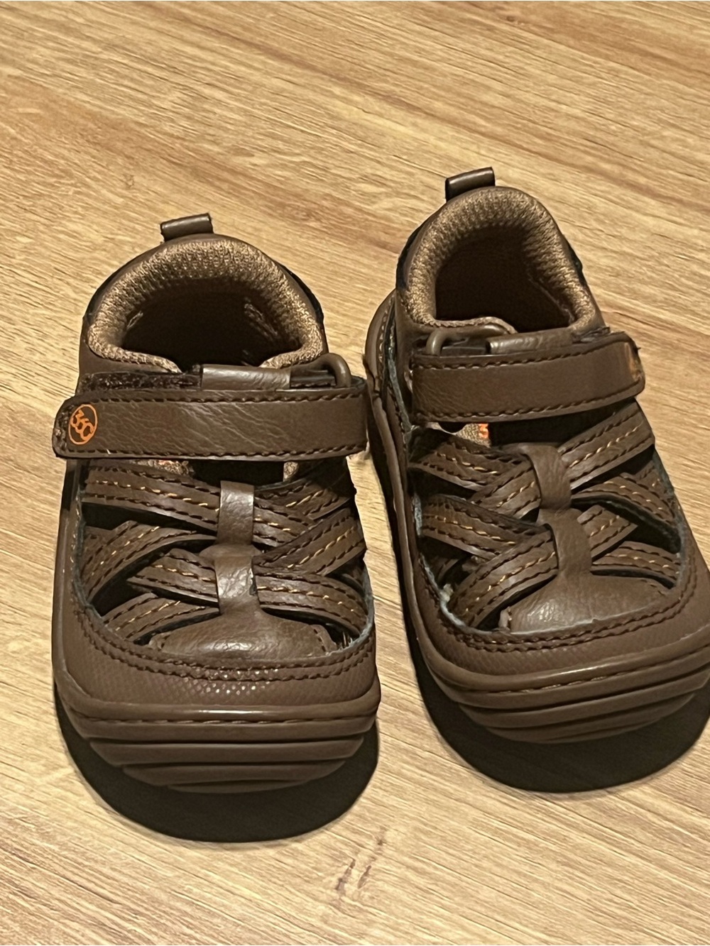 Stride Rite Brown Closed-Toe Baby Walker Sandals